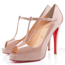 Décolleté Christian Louboutin Burlina 120mm con punta aperta, colore nude Décolleté Christian Louboutin Burlina 120mm con punta aperta, colore nude