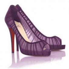 Décolleté Christian Louboutin Champagne Chiffon Ambrosina 120mm con punta aperta, colore viola Décolleté Christian Louboutin Champagne Chiffon Ambrosina 120mm con punta aperta, colore viola