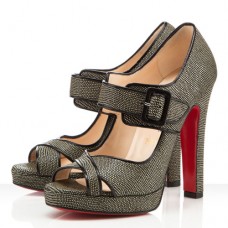 Décolleté Christian Louboutin Dordogne 120mm con punta aperta, nere Décolleté Christian Louboutin Dordogne 120mm con punta aperta, nere