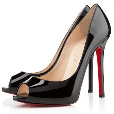 Décolleté Christian Louboutin Flo 120mm con punta aperta, nere Décolleté Christian Louboutin Flo 120mm con punta aperta, nere