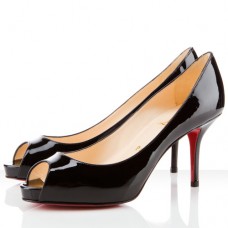 Décolleté Christian Louboutin Mater Claude 80mm con punta aperta, nere