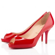 Décolleté Christian Louboutin Mater Claude 80mm con punta aperta, colore rosso Décolleté Christian Louboutin Mater Claude 80mm con punta aperta, colore rosso