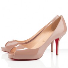Décolleté Christian Louboutin Mater Claude 80mm con punta aperta, colore nude