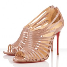 Décolleté Christian Louboutin Multibrida 100mm con punta aperta, colore nude