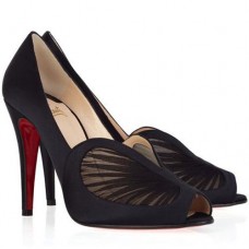 Décolleté Christian Louboutin Papilipi 100mm con punta aperta, nere