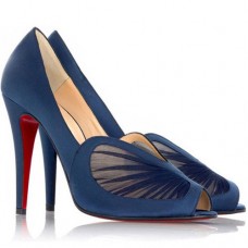 Décolleté Christian Louboutin Papilipi 100mm con punta aperta, blu Décolleté Christian Louboutin Papilipi 100mm con punta aperta, blu