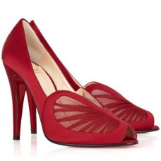 Décolleté Christian Louboutin Papilipi 100mm con punta aperta, colore rosso
