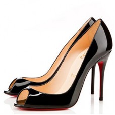 Décolleté Christian Louboutin Sexy 100mm con punta aperta, nere Décolleté Christian Louboutin Sexy 100mm con punta aperta, nere