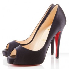 Décolleté Christian Louboutin Very Privé 100mm con punta aperta, nere