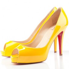 Décolleté Christian Louboutin Very Privé 100mm con punta aperta, colore giallo