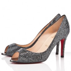 Décolleté Christian Louboutin You You 80mm con punta aperta, colore ematite