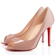 Décolleté Christian Louboutin You You 100mm con punta aperta, colore nude