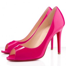 Décolleté Christian Louboutin You You 100mm con punta aperta, rosa acceso