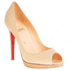 Décolleté Christian Louboutin Yolanda 120mm con punta aperta, colore nude