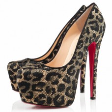 Sandali con plateau Christian Louboutin Daffodile da 160 mm, neri.