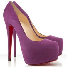 Sandali con plateau Christian Louboutin Daffodile 160mm color prugna