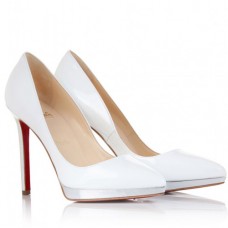 Décolleté Christian Louboutin Pigalle Plato 120mm bianche