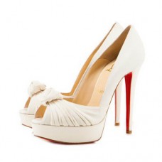 Christian Louboutin Greissimo 140mm Peep Toe Décolleté bianche