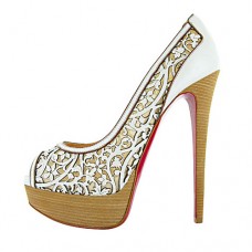 Décolleté Christian Louboutin Pampas 140mm con punta aperta, bianche