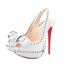 Christian Louboutin Lady Clou 140mm Slingbacks Bianco