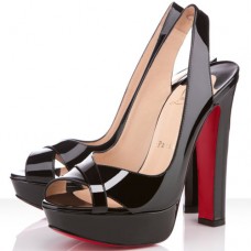 Décolleté Christian Louboutin Marple Town 140mm con cinturino posteriore, nere