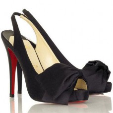 Sandali Christian Louboutin Very Noeud 120mm Slingbacks neri