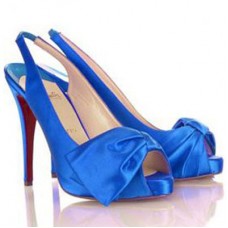 Sandali Christian Louboutin Very Noeud 120mm Slingbacks Blu
