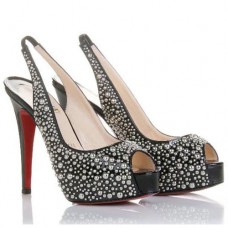 Sandali Christian Louboutin Star Prive 120mm Slingbacks neri