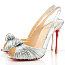 Christian Louboutin Jenny 100mm Slingbacks Argento