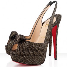 Sandali Christian Louboutin Jenny 140mm con cinturino posteriore, neri