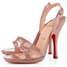 Sandali Christian Louboutin Fine Romance 120mm con cinturino posteriore, colore nude