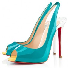 Christian Louboutin Flo 100mm Slingbacks Caraibes Canari Christian Louboutin Flo 100mm Slingbacks Caraibes Canari