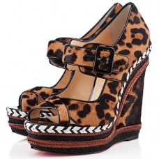 Zeppe Christian Louboutin Highlander da 140 mm con stampa leopardata