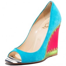 Zeppe Christian Louboutin Miramar 100mm blu