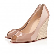 Zeppe Christian Louboutin Puglia 100mm color nude