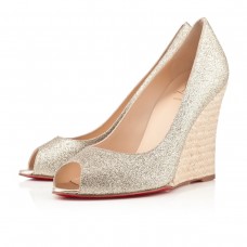 Zeppe Christian Louboutin Puglia 100mm Oro Zeppe Christian Louboutin Puglia 100mm Oro