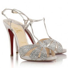 Sandali Christian Louboutin Margi Diams 120mm Argento