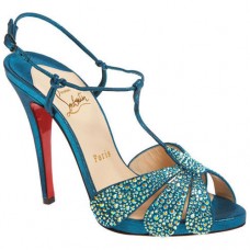 Sandali Christian Louboutin Margi Diams 120mm Turchesi