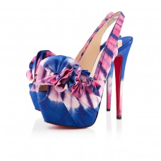 Sandali Christian Louboutin High Boubou con plateau da 160 mm, blu/rosa