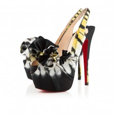 Sandali Christian Louboutin High Boubou con plateau da 160 mm, neri/gialli