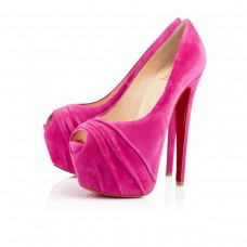 Décolleté Christian Louboutin Drapesse 160mm con punta aperta, colore grenadine