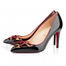 Décolleté Christian Louboutin Lady Pesch 80mm nere/leopardo