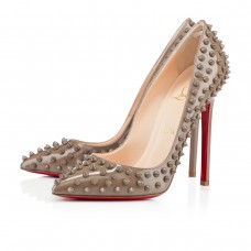 Décolleté Christian Louboutin Pigalle Spikes 120mm color tortora
