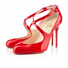 Décolleté Mary Jane Christian Louboutin Viva Dita 100mm rosse