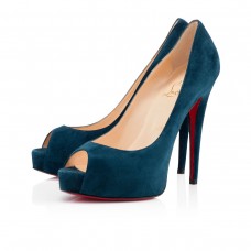 Décolleté Christian Louboutin Vendome 120mm con punta aperta, colore blu