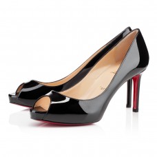 Décolleté Christian Louboutin No Matter 80mm con punta aperta, nere