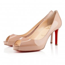 Décolleté Christian Louboutin No Matter 80mm con punta aperta, colore nude Décolleté Christian Louboutin No Matter 80mm con punta aperta, colore nude