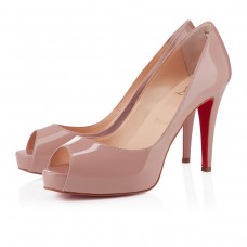 Décolleté Christian Louboutin Mater Claude 80mm con punta aperta, colore nude