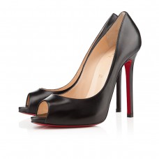 Décolleté Christian Louboutin Flo 120mm con punta aperta, nere Décolleté Christian Louboutin Flo 120mm con punta aperta, nere