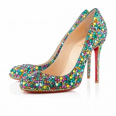 Borsa Christian Louboutin Fifi Strass 100mm Special Occasion Multicolore Borsa Christian Louboutin Fifi Strass 100mm Special Occasion Multicolore